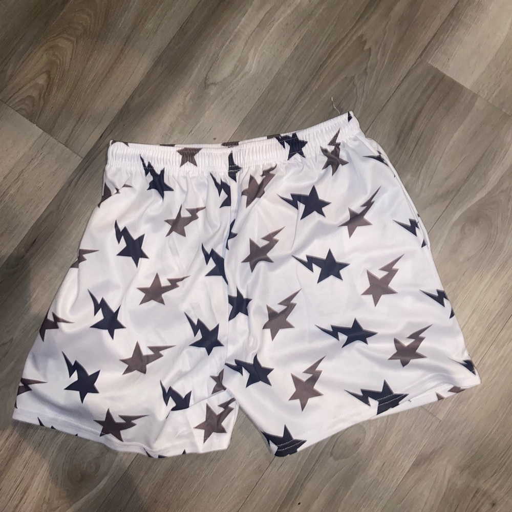 Éric Emanuel x BAPE - White and Blue Summer Shorts - Comfy and perfect length